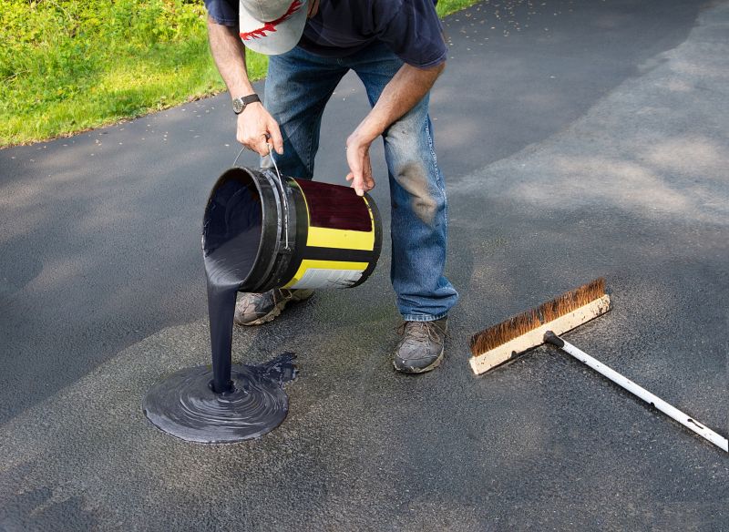Sealing Process on Residential Driveway