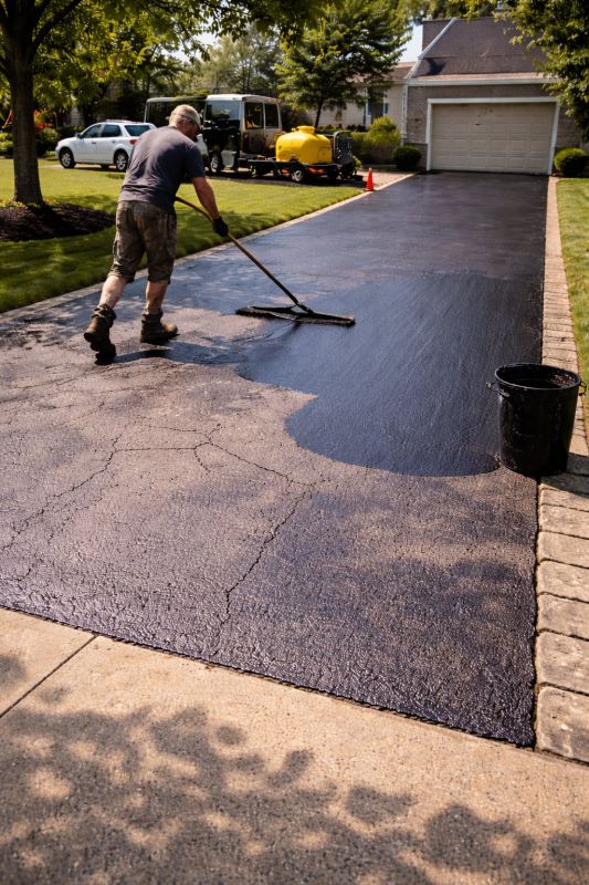 Hot Tar Driveway Sealing in Tampa, FL